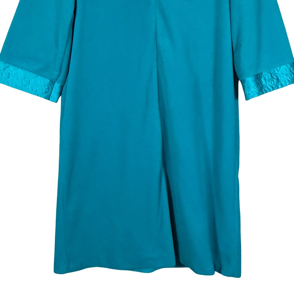 Vintage JCPenny Women’s Sateen Trim 3/4 Zip Short Housecoat Robe Size Small - Picture 5 of 11